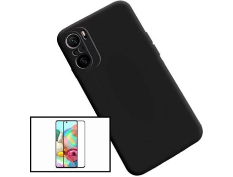 Kit Protector de Pantalla de Vidrio Templado + Carcasa Xiaomi Poco F3 PHONECARE Silicona Negro