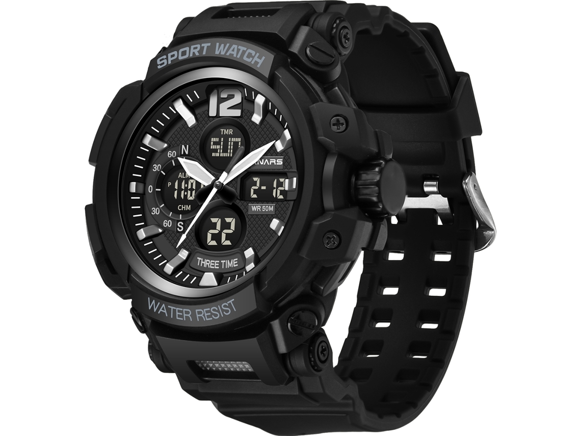 Reloj Deportivo Luminoso Para Hombre, Resistente Al Agua Hasta 50 M, Con Funciones De Cronómetro Y Calendario.