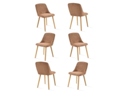 Sillas De Comedor Goeurvant 993(pack De 6, Naranja, Chenilla)