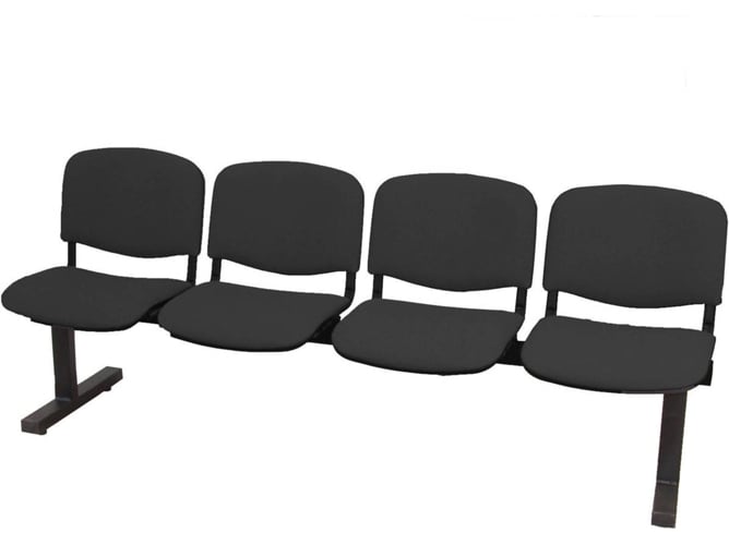 Sillas para Recepción PIQUERAS Y CRESPO Villatoya Negro (4 plazas - Tejido)