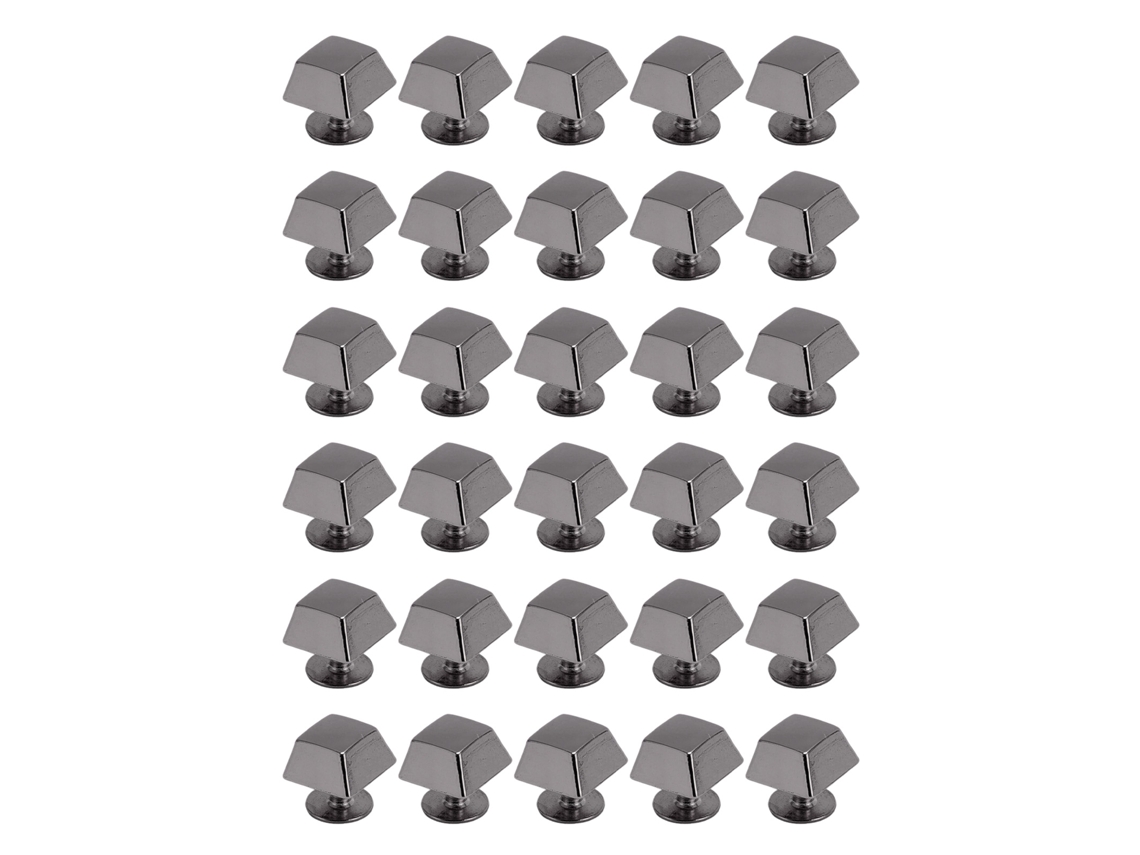 30 Juegos De Remaches Trapezoidales De Aleación De Zinc De 10 Mm Con Tornillo De 6 Mm Para Bolsos, Ropa, Zapatos, Color Gris Plomo.