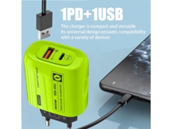 Gan Tech Cargador Usb Pd Apd-555 De 45 W Con 2 Puertos Usb-ausb-c, Adaptador De Pared De Carga Rápida Pd
