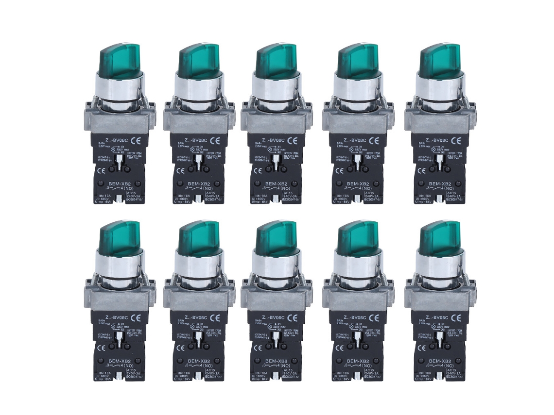 10 Interruptores Pulsadores De Resorte Berm Nc Con Perilla De Llave Ac220v Ac24v Bem-xb2-20xd 31