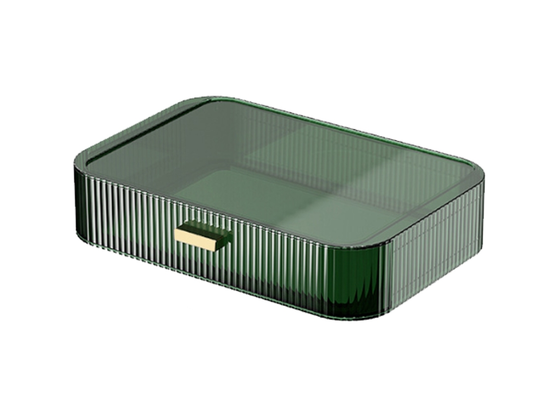 Organizador de maquillaje apilable para cosméticos verde (30x21.5x6.5cm) Kofihety