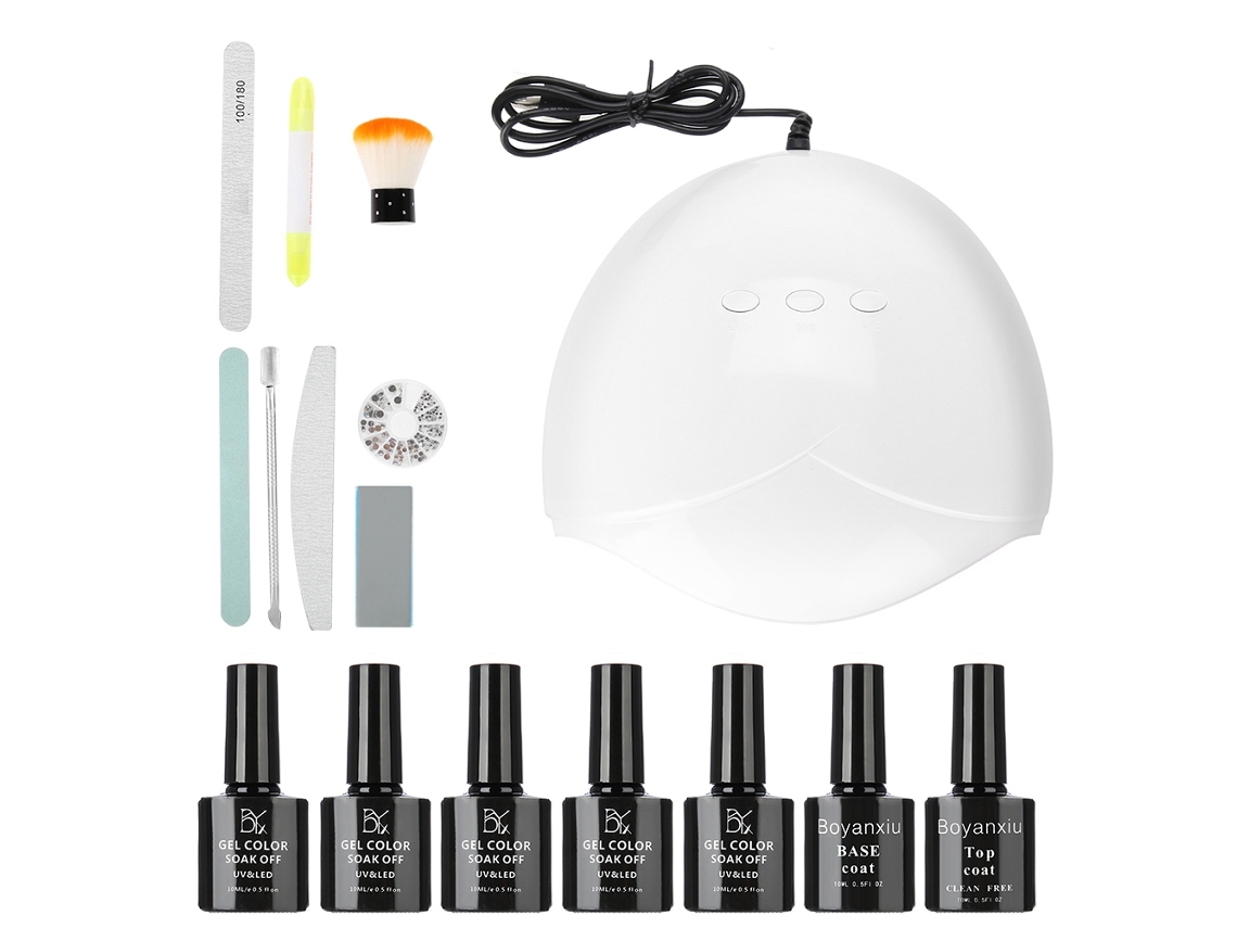 Rebe-set De Unhas De Gel Uv Led Com Secador 36w, Base E Top Coat Para Manicure 4