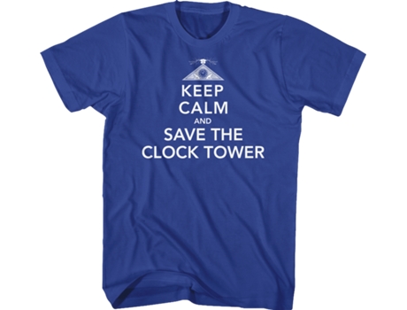 Camiseta Unisexo DEEPSTONE Save The Clock Tower Azul real (M)