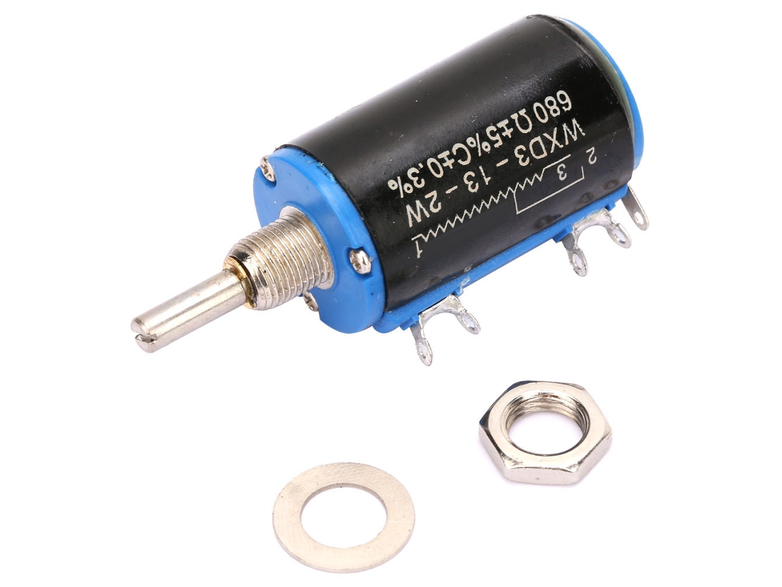 Potenciómetro Bobinado Ajustable De Alta Precisión Wxd3-13 De 2 W Y 680 Ohmios