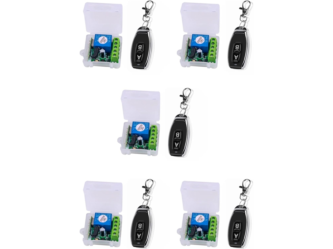 Módulo De Relé Universal De 5 Canales De 12 V Cc Sin Receptor Rf + Control Remoto De 2 Canales