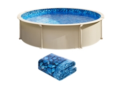 Revestimiento para piscina redonda de 24 pies y pared de vinilo Unibead de 52 pulgadas de Succebuy