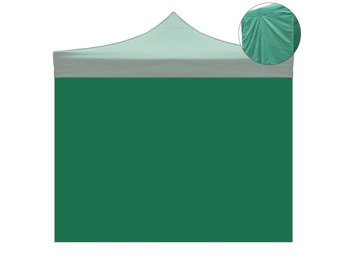 Cubierta lateral verde impermeable de 3x2 m para cenador plegable de 3x3 m.
