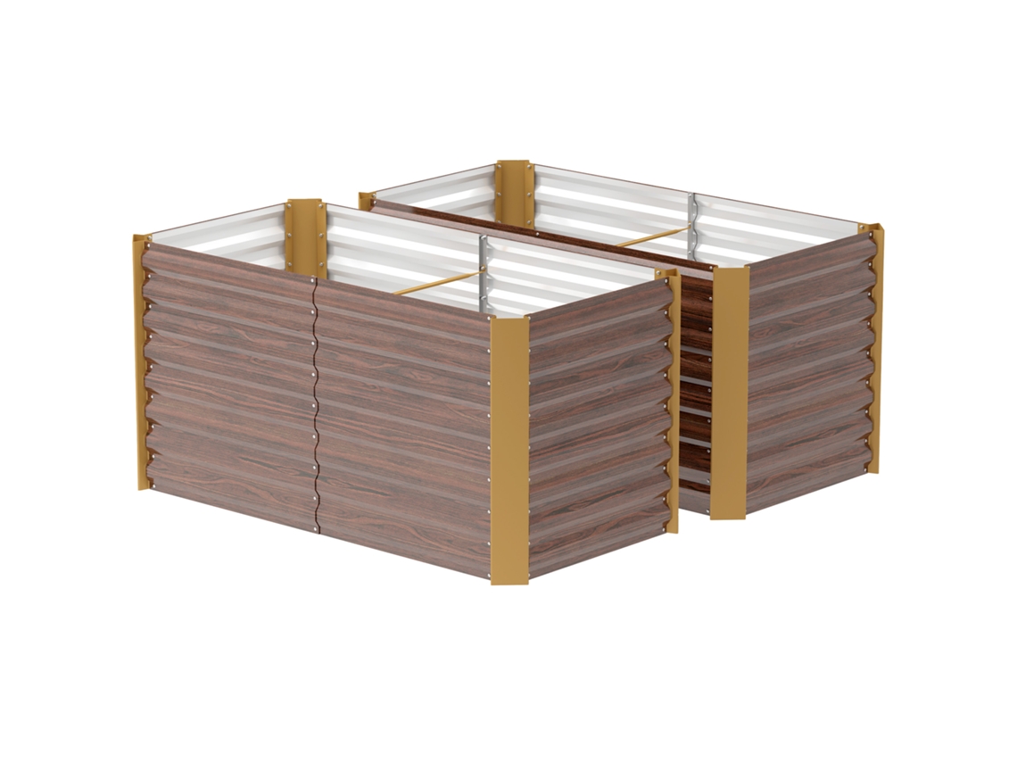 2 Jardineras De Acero Galvanizado De 120x60x60cm Para Patio