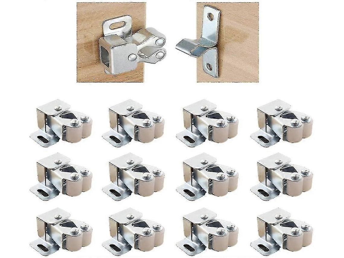 Pestillos De Puerta De Gabinete De Acero Inoxidable Con Tornillos Doble Rodillo Para Cocina, Armarios Y Cajones 12 Piezas