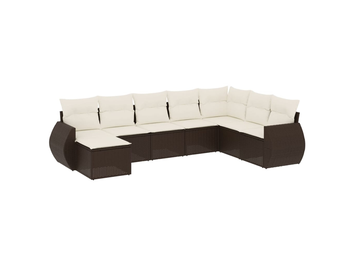 Maison Exclusive - Set Sofás De Jardín 8 Piezas Y Cojines Ratán Sintético Marrón