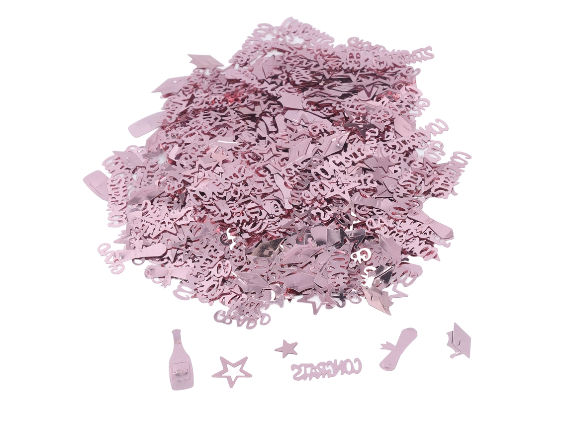 Confeti De Graduación Rosa Dorado, 100 G, Reutilizable, Para Decoración De Mesas De Fiestas Y Graduaciones.