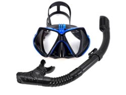 Máscara de buceo con cámara y soporte. Negro/Azul 1 - Talla única