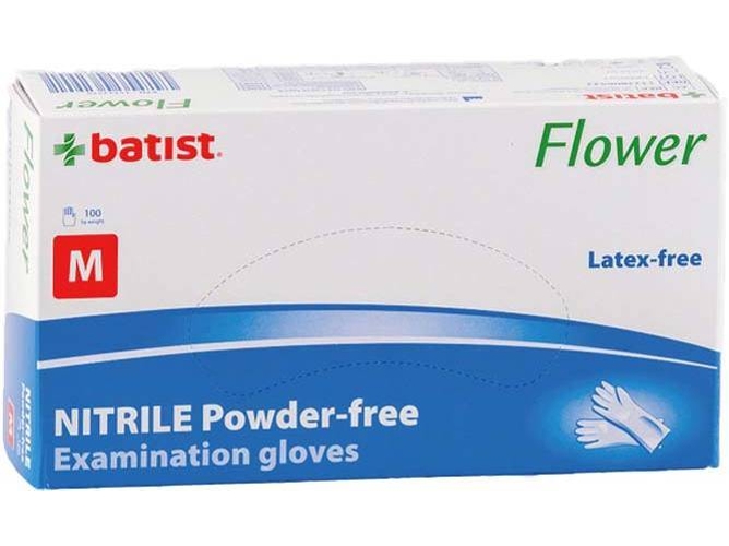 Guantes de Nitrilo sin Polvo BATIST s/polvo Nitrilo (Tam M - 100 un)