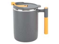 Mali caneca Térmica de Café Isolada 450ml Aço Inox 304 com Alça e Tampa para Casa Escritório Cinza Escuro