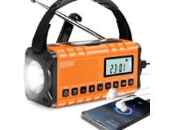 Radio solar con manivela y alerta meteorológica NOAA/AM/FM, 10 000 mAh, linterna LED y luz de lectura, alarma SOS Chrui
