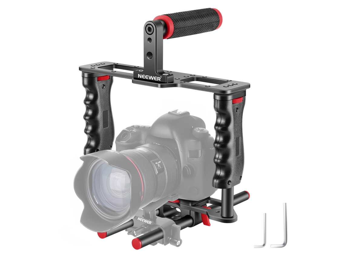 Kit de jaula de vídeo y cine Neewer para cámaras DSLR compatible con Canon, Sony, Fujifilm y Nikon