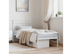 Estructura Cama Sin Colchón Con Cabecero Metal Blanco 75x190 Cm