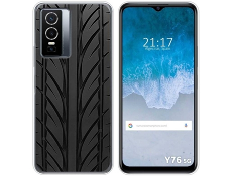 Carcasa para Vivo Y76 5G TUMUNDOSMARTPHONE Dibujos Neumatico Multicolor