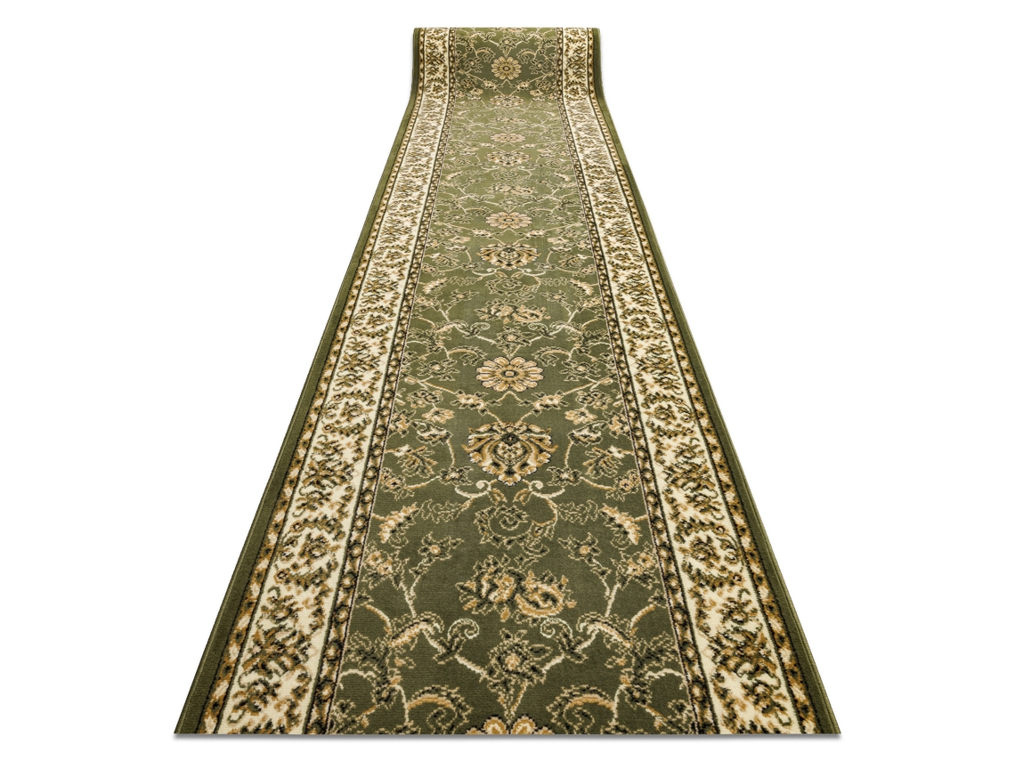 Alfombra de Pasillo Bcf Morad Klasyk Clásico Verde Oliva 120 cm