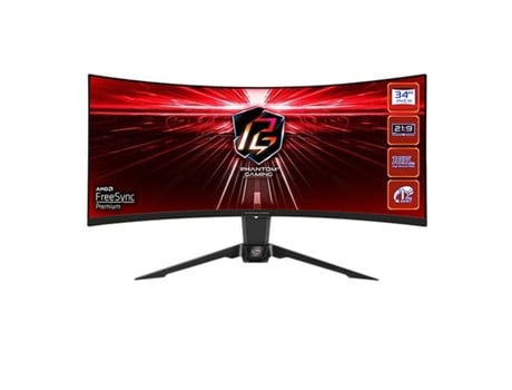 Monitor ASROCK PG34WQ15R2B (Negro - 34 - HDR - VA - LCD - AMD FreeSync - Flicker free - UltraWide Quad HD - Wide Quad HD - 1 ms)
