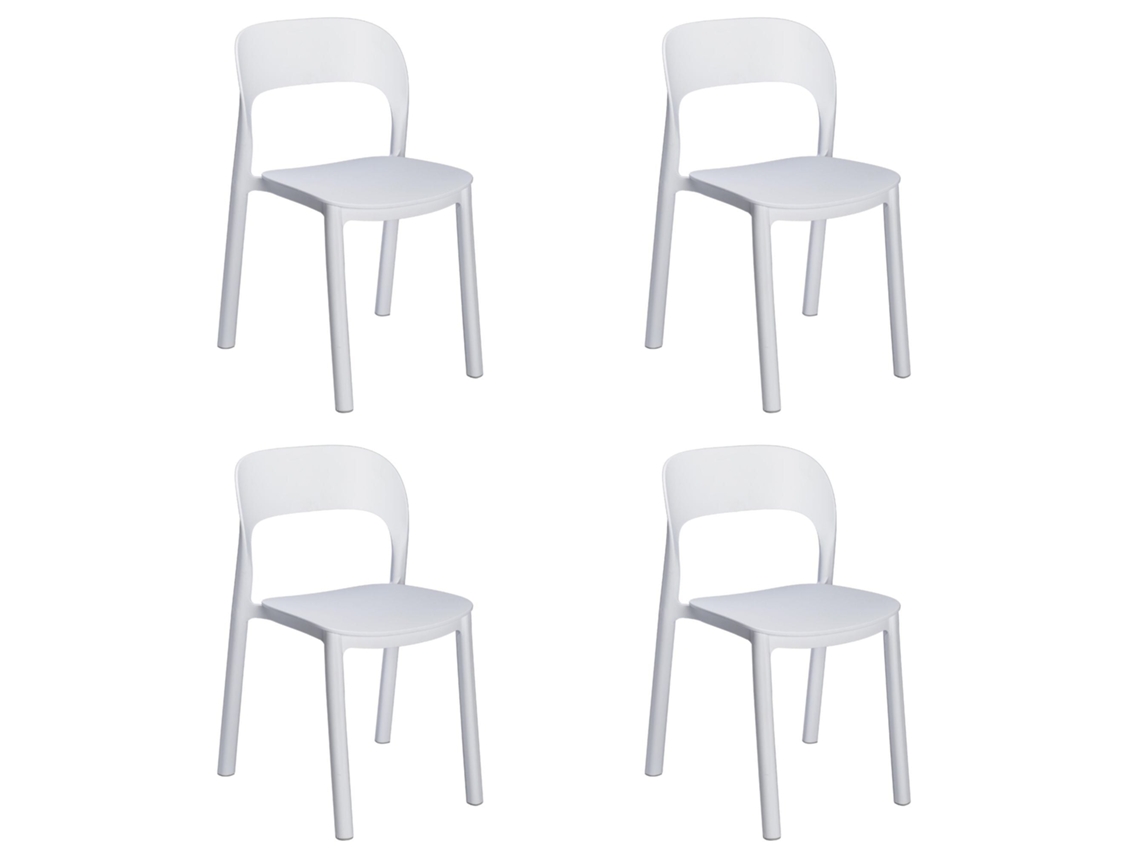 Set 4 Sillas Interior, Exterior Blanco Ona Garbar