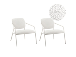 Juego de 2 sillones Beliani Loa de tela blanca 71x71x76