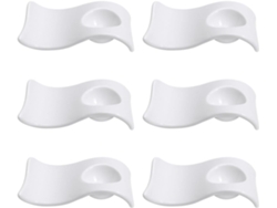 Juego De 6 Hueveras/recipientes Para Huevos De Cerámica Blanca Con Forma De Onda, Ligeros Y