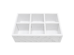 Organizador De Madera Para Cafetera Con 6 Compartimentos Para Cápsulas, Jarabes Y Condimentos, 30 X 20,5 X 8,5 Cm, Blanco.