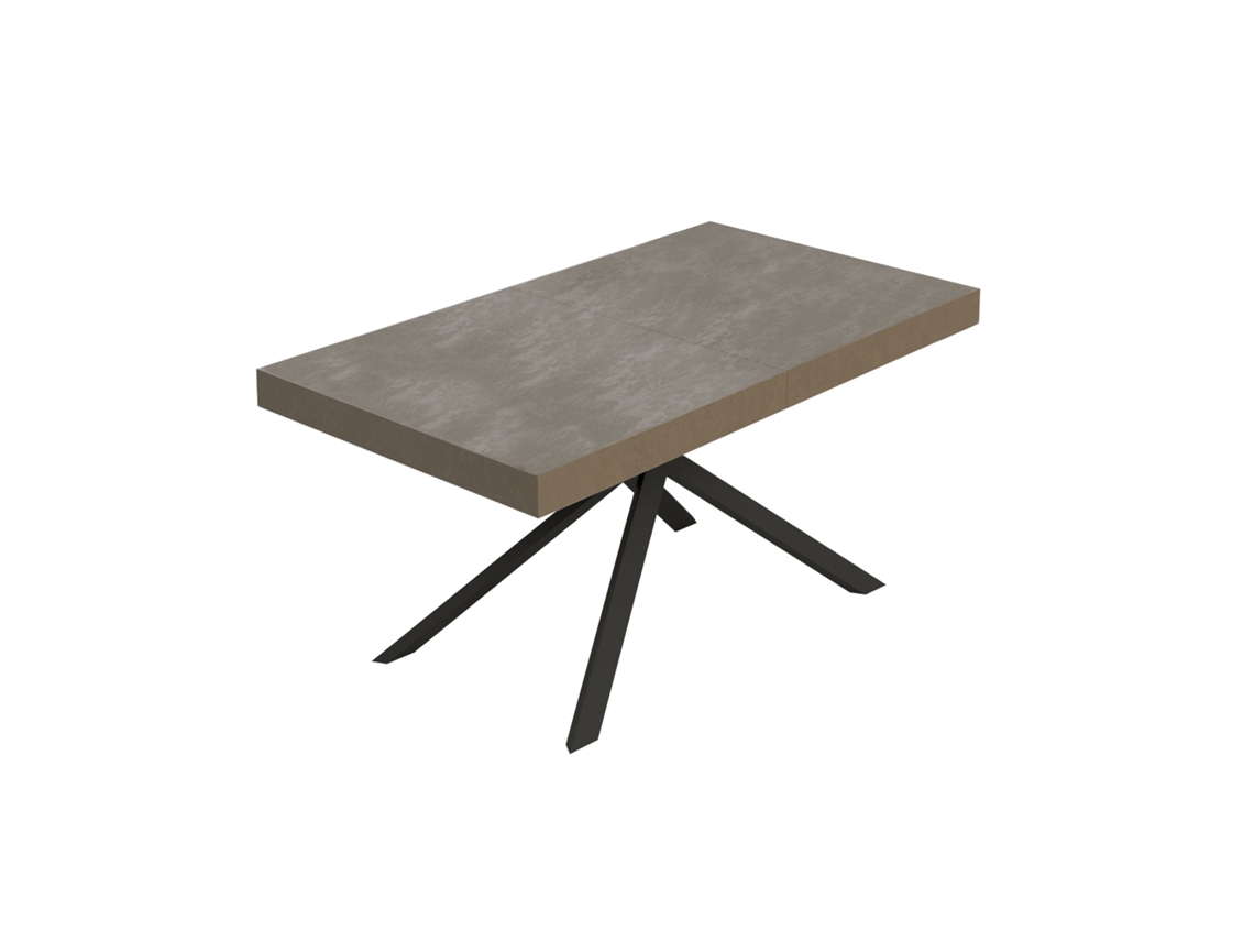 Mesa extensible Niket gris paloma 160/264x90 cm con patas antracita Itamoby