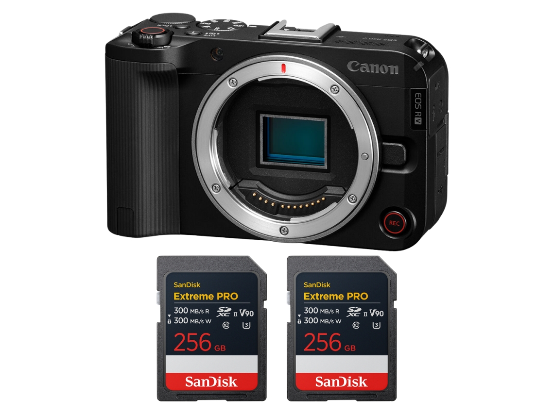 Canon Eos R50 V + 2 Sandisk 256gb Extreme Pro Uhs-ii Sdxc + Ebook “20 Consejos Para Fotos Que Impactan”