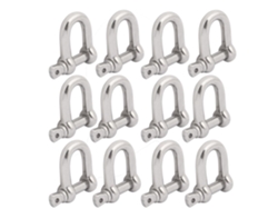 Grillete de acero inoxidable 304 con rosca M10 en forma de arco para cables, 12 unidades, CHABERLU
