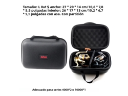 Caja de almacenamiento para cañas de pescar en PU, impermeable y resistente a impactos, apta para uno o dos carretes. Mdug (l)