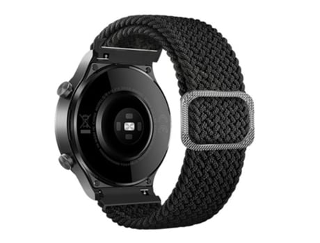 Correa de nailon 22mm con hebilla para Samsung Galaxy Watch3 45mm/Huami Amazfit Pace/Stratos - negro