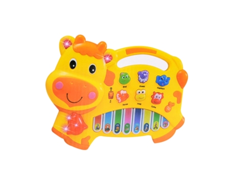 Dibujos Animados Vaca Animal Granja Teclado Piano, Nota Musical Bebé Aprendizaje Juguete Educativo Naranja