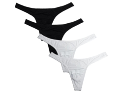 2026-18127-calzoncillos String Para Hombre Pack De 4 Microfibra Elástica Nylon Y Elastano Tallas S-xl L Negro Blanco