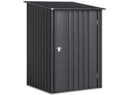 Caseta Pequeña De Acero Galvanizado Para Herramientas De Jardín Con Puerta, 100x104x160cm, Gris Oscuro.