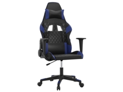 VIDAXL Silla Gaming De Masaje Cuero Sintético Negro Y Azul