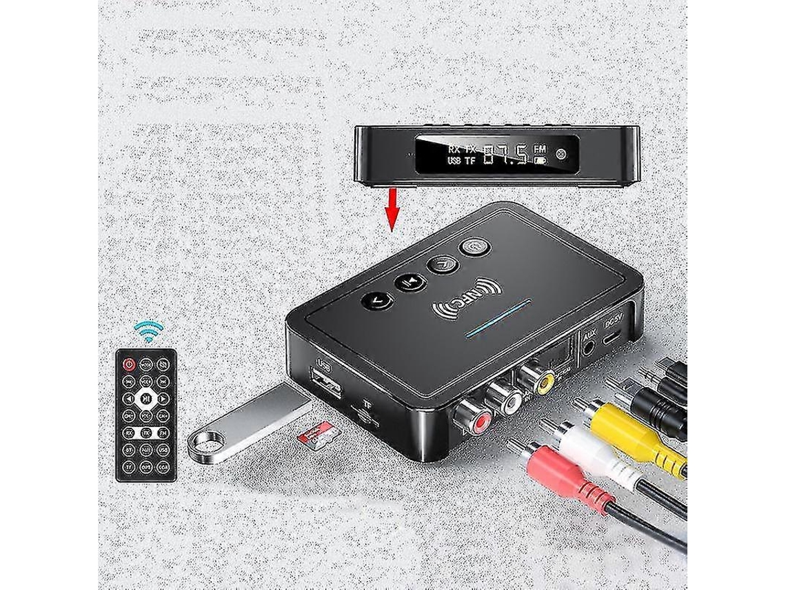 Receptor Bluetooth 5.0 Yougangnfc, transmisor FM Bluetooth, adaptador Bluetooth tres en uno para computadora Rosewell