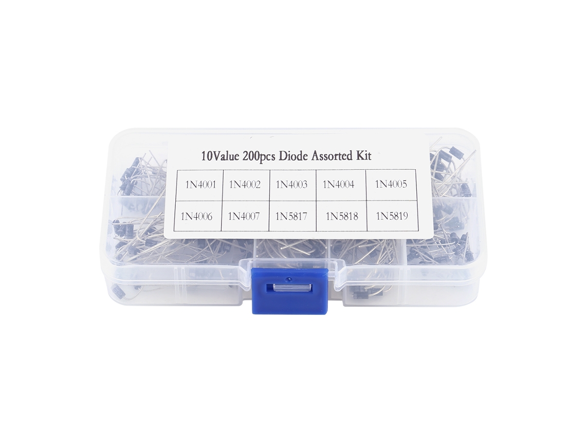 Kit De Diodos Rectificadores 200pcs 10 Valores 1n4001-1n4007 1n5817-1n5819 Con Caja