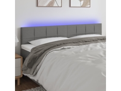 Cabecero De Cama | Panel De Cabecero Con Led De Tela Gris Oscuro 180x5x78/88 Cm