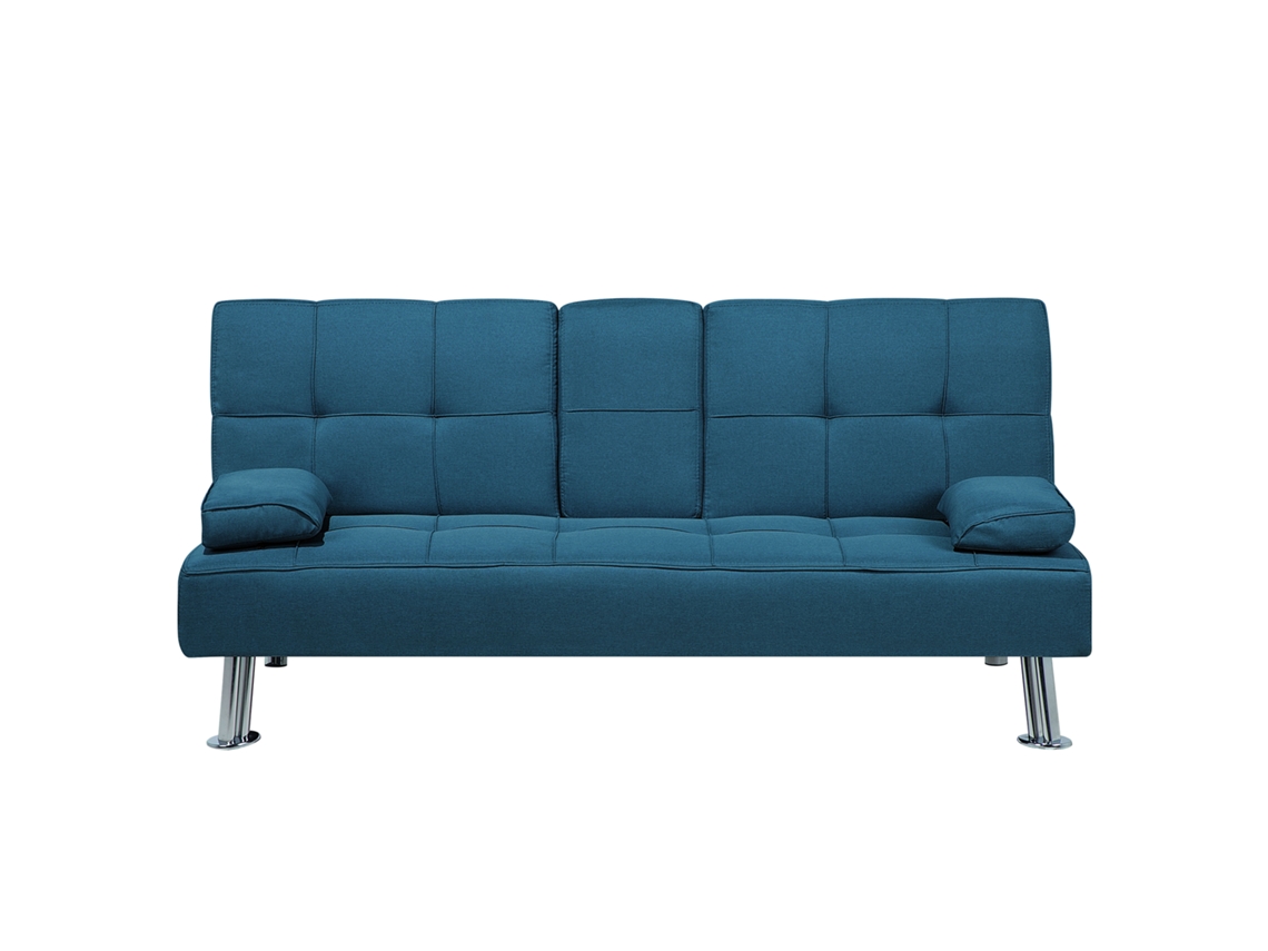 Sofá cama BELIANI Roxen de Poliéster Azul 168x81x77
