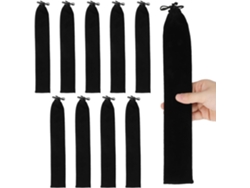 Juego 10 Fundas Protectoras Terciopelo Negro 36 6 Cordón Ventiladores Plegables Suaves Multifuncionales Viajes