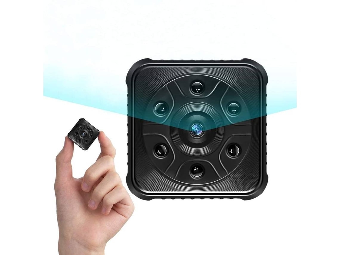 Cámara espía, mini cámara, cámara de vigilancia WiFi inalámbrica HD 1080P con visión nocturna y detección de movimiento (negro) YIZHOOD