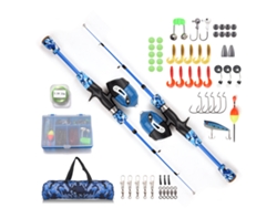 Kit De Caña Y Carrete De Pesca Para Niños, Caña Telescópica De 1,5 M Con Carrete De Spinning, Accesorios Y Bolsa De Transporte.