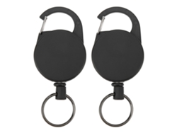Llavero Retráctil De 2 Piezas Con Cable De Acero Inoxidable, Diseño Antipérdida Para Tarjetas De Identificación Y Llaves.