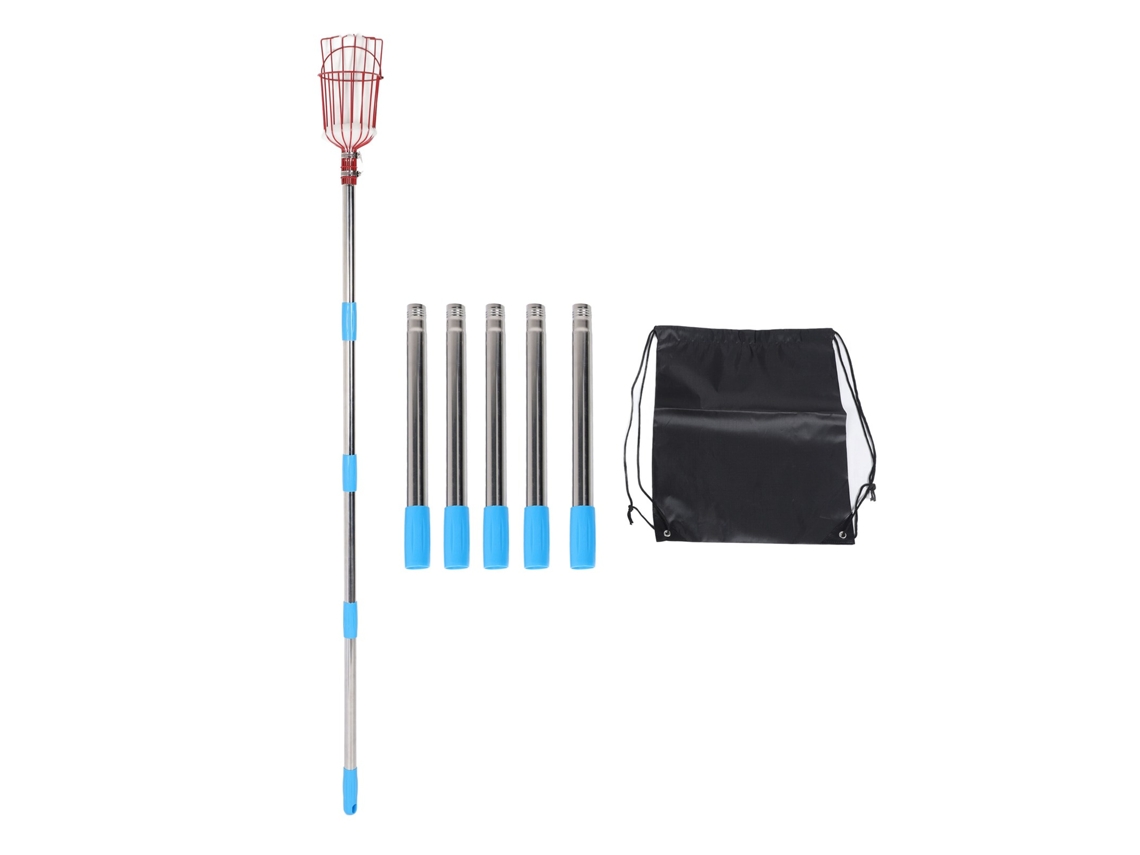 Recolector De Frutas Multifuncional De Acero Inoxidable Duradero Con Varilla De 9 Secciones Para Manzanas Y Naranjas.