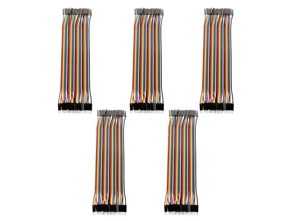 2026velora-conjunto De 5 Cabos Ponte Coloridos De 20 Cm, Cabo De Cinta 40 Pinos M Para F Para Breadboard